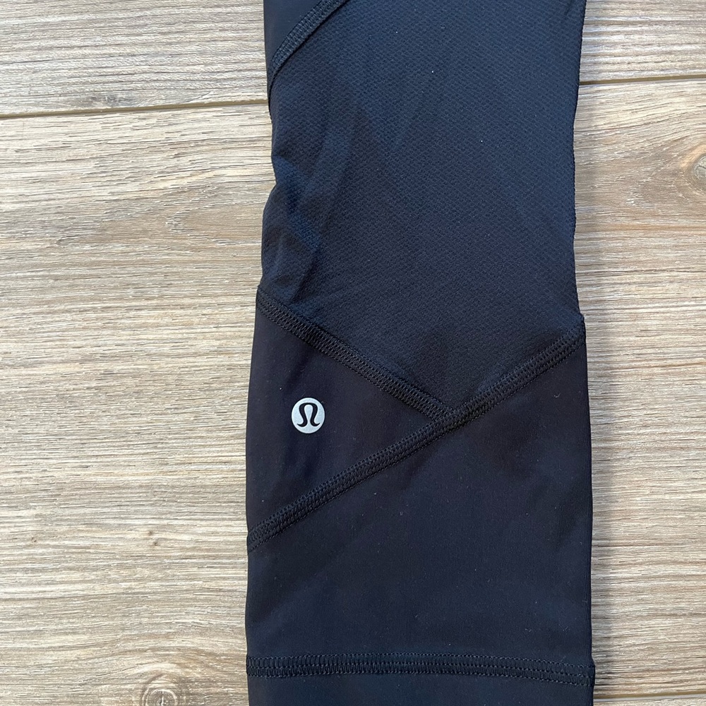 Lululemon Athletica Pace Rival Crop Classic Black Leggings 22” size 2 - Picture 5 of 8